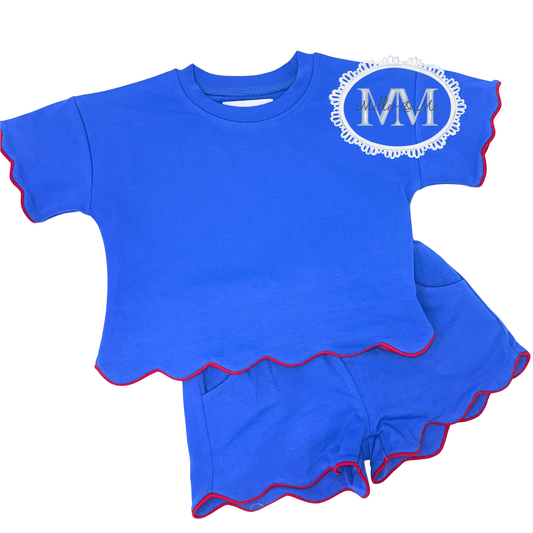 Girls Scalloped Patriotic Set