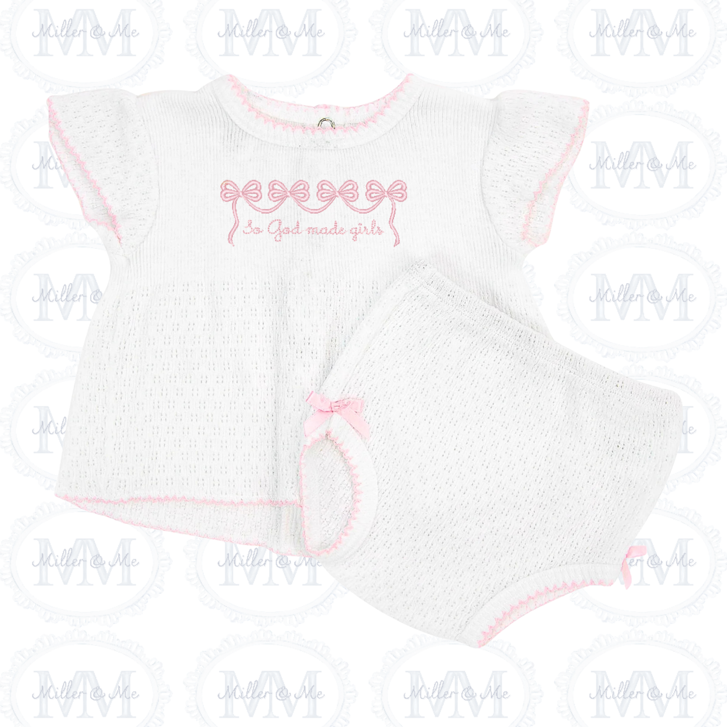 Paty Knit Flutter Sleeve Diaper Set