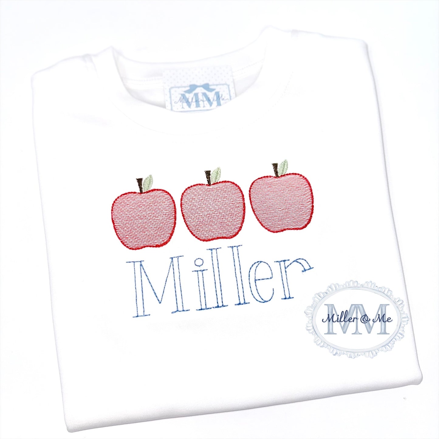 Unisex Back to School Sketch Apple Trio Shirt