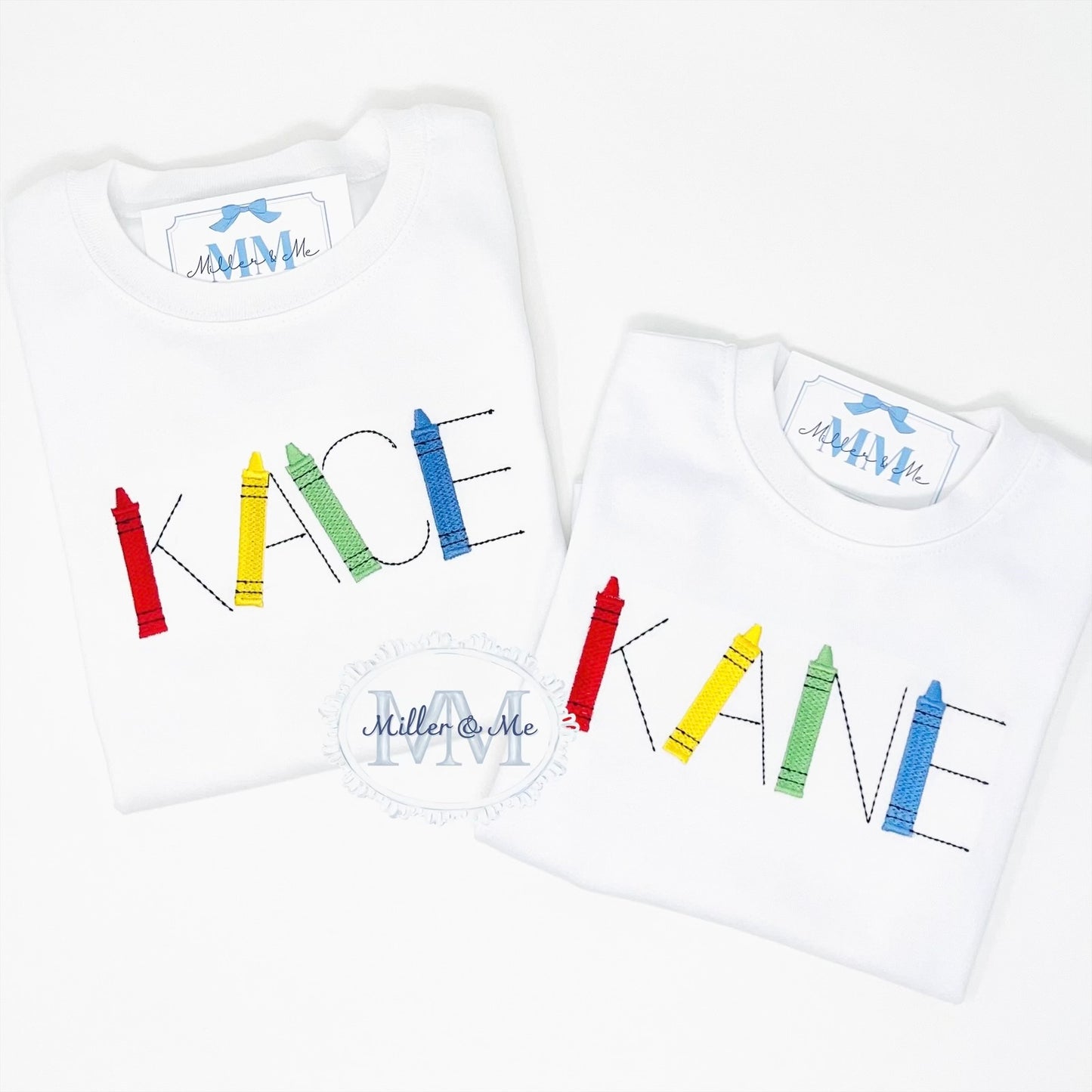 Back to School Crayon Name Shirt