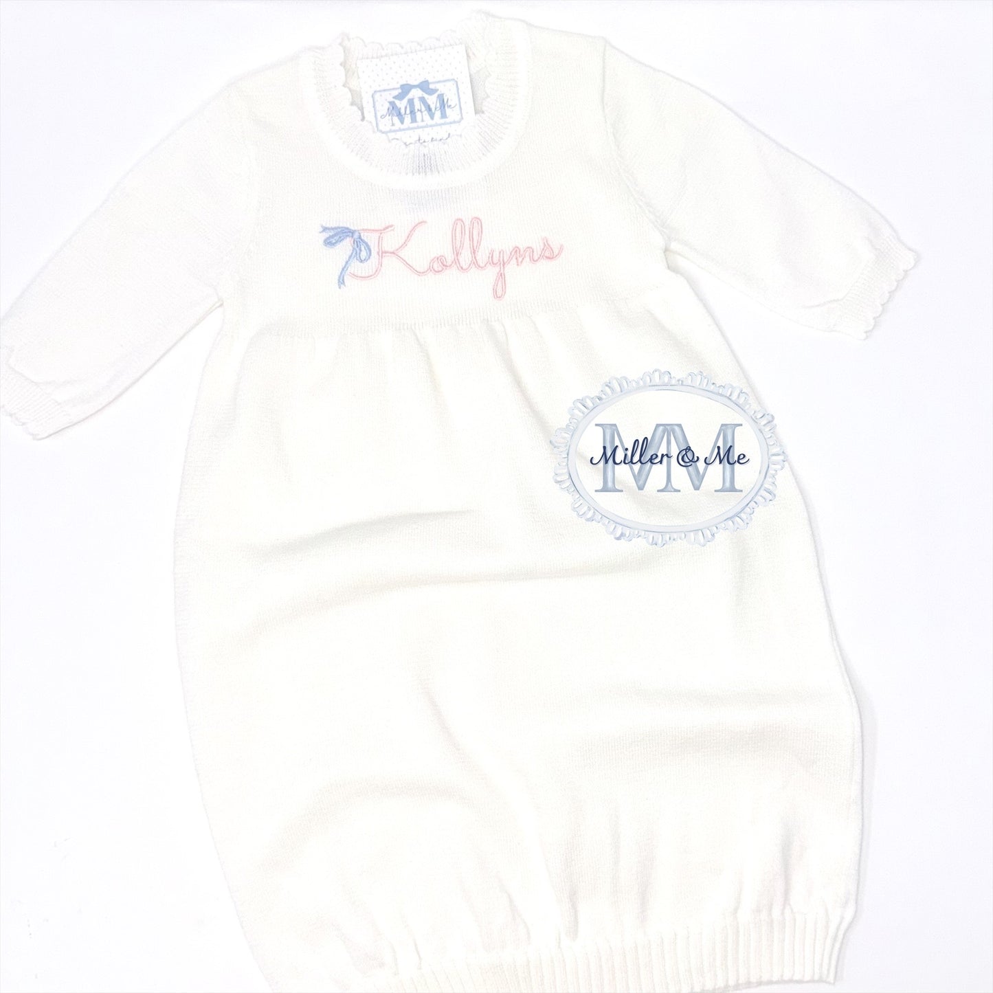 Cream Knit Baby Gown