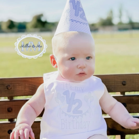 Baby Boy 1/2 Birthday Diaper Set