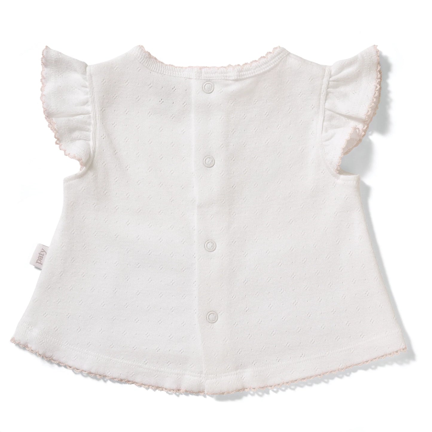 Paty Organic Cotton Pointelle Diaper Set with Flutter Sleeves