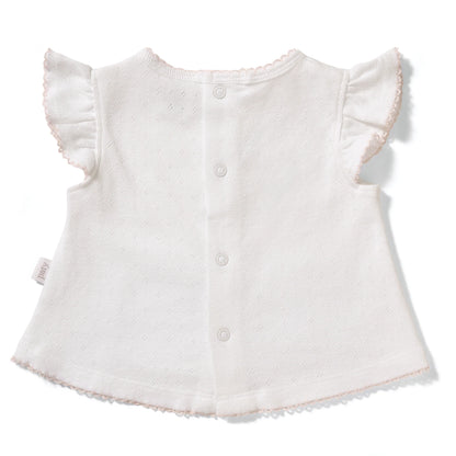 Paty Organic Cotton Pointelle Diaper Set with Flutter Sleeves