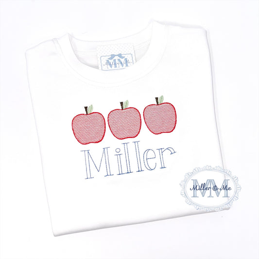 Unisex Back to School Sketch Apple Trio Shirt