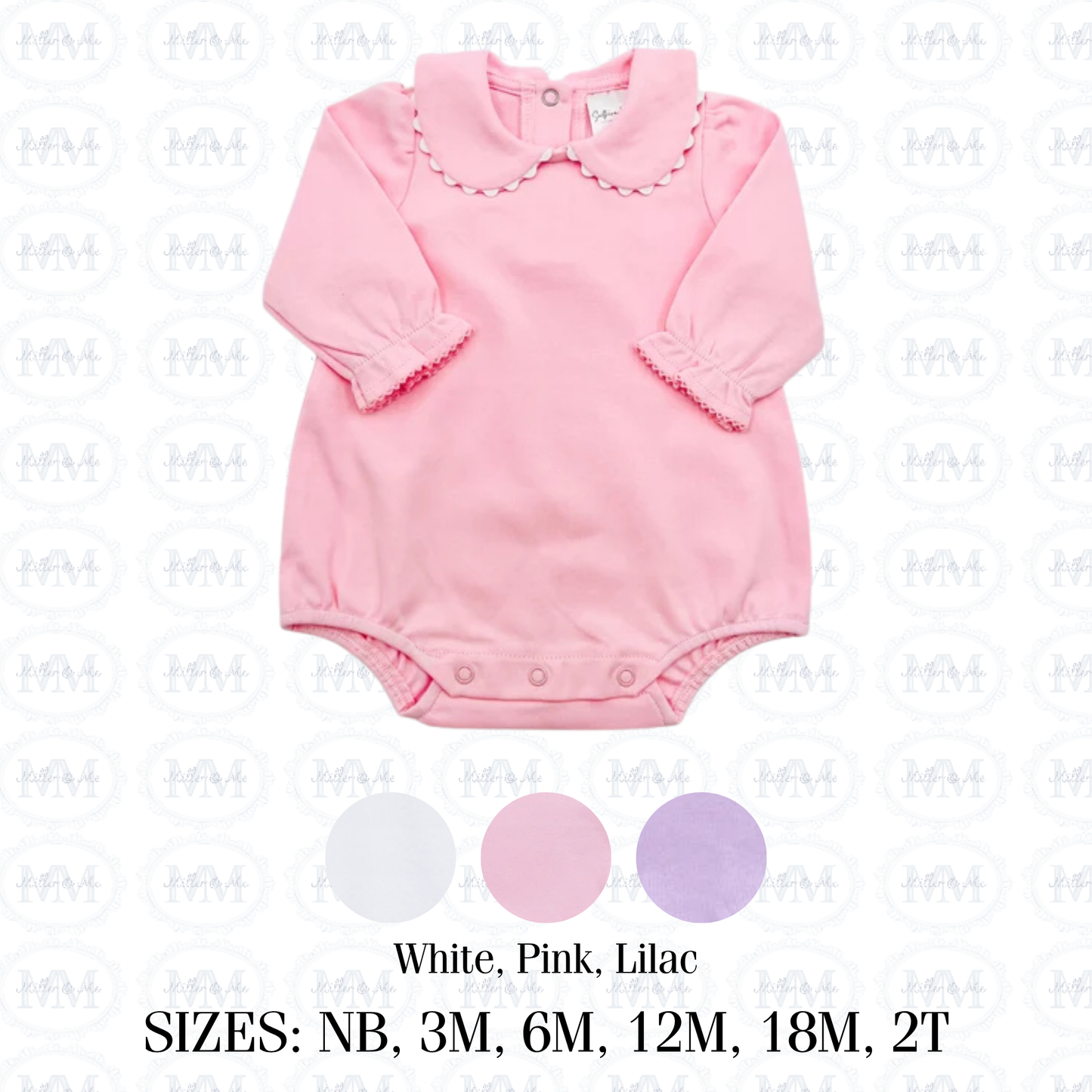 Jesus loves Personalized Girls Long Sleeve Bubble with peter pan collar