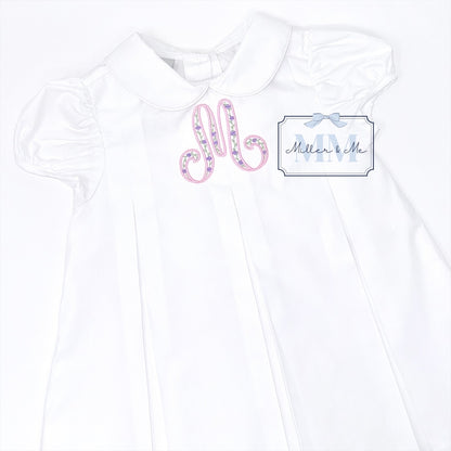 Spring Floral Monogram Pleated Dress