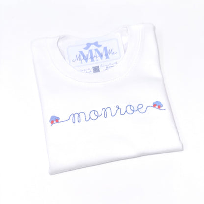 Boys Personalized Car Font Shirt