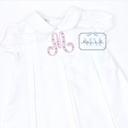 Spring Floral Monogram Pleated Dress
