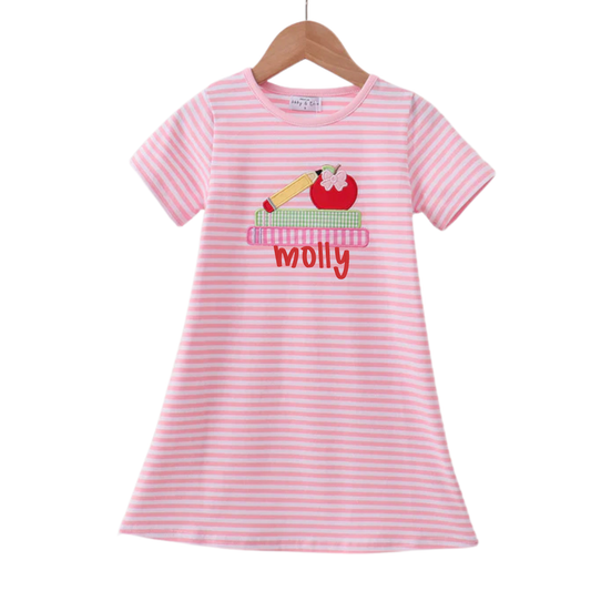 Back to School Pink Apple Pencil Books Shirt