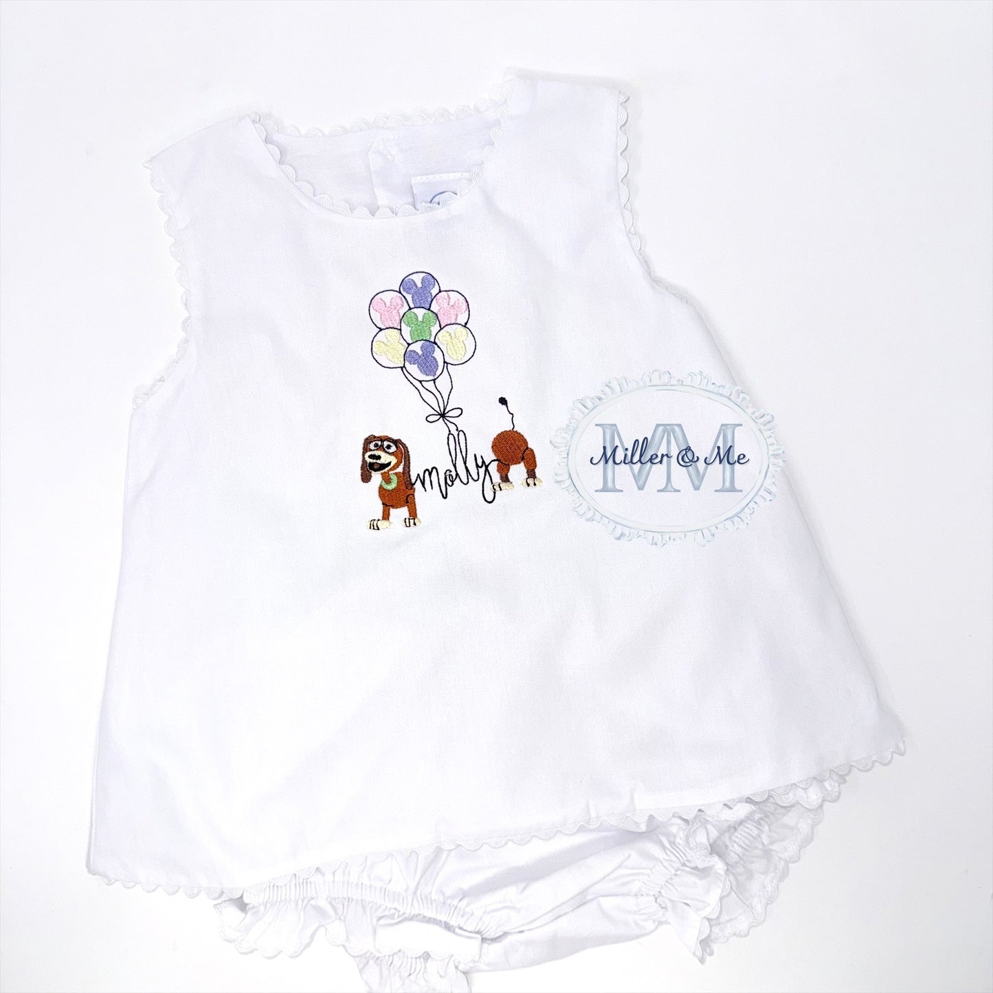 Inspired slinky dog swing back diaper set