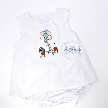 Inspired slinky dog swing back diaper set