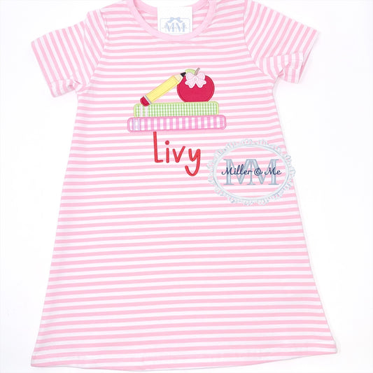 Back to School Pink Apple Pencil Books Shirt
