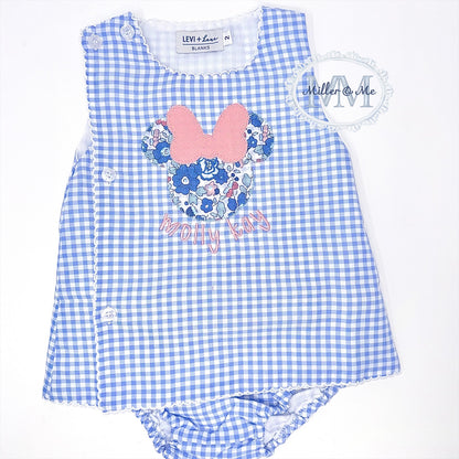 Mouse inspired gingham diaper set