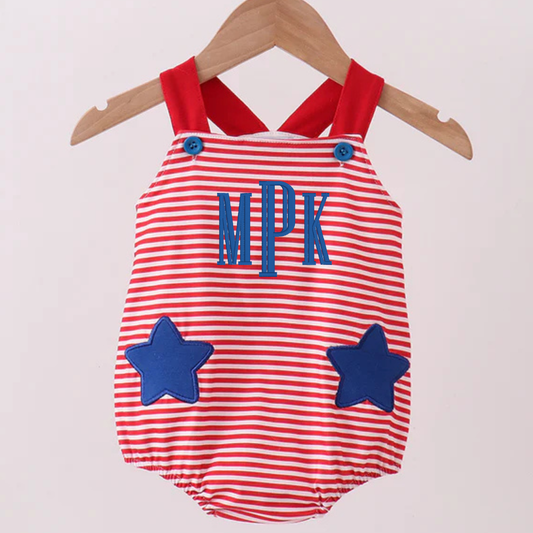 Patriotic Red Stripe Blue Star Bubble