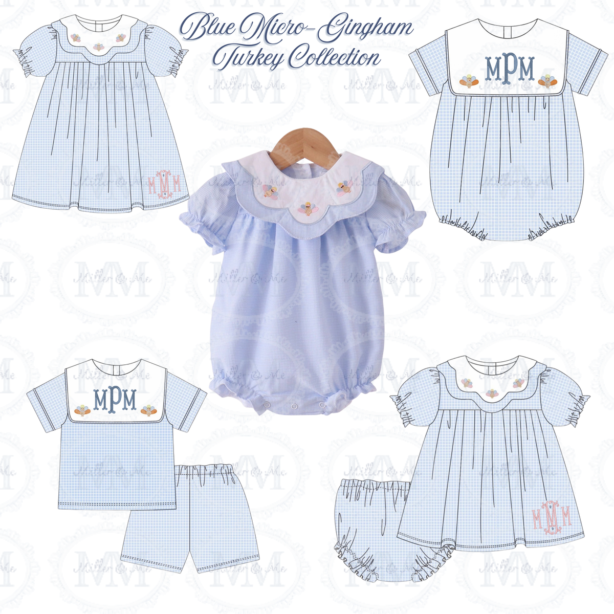 Blue Micro Gingham Turkey collection