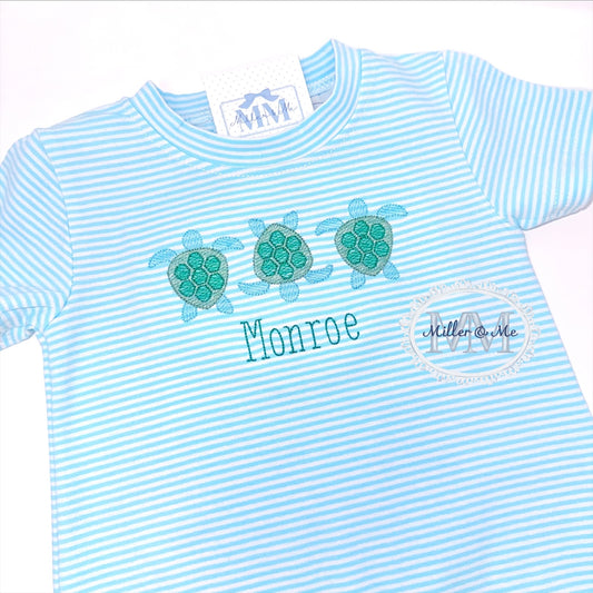 Boys Sea Turtle Personalized Romper