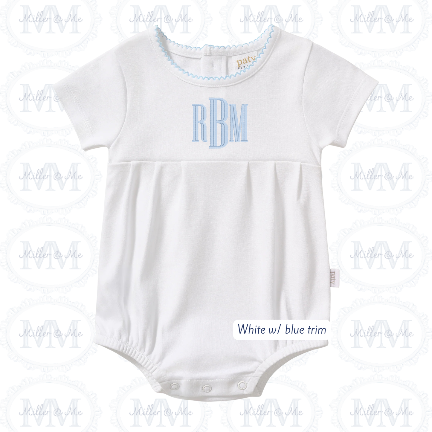 Paty Organic Cotton Bubble with Picot Trim and Pleated Front