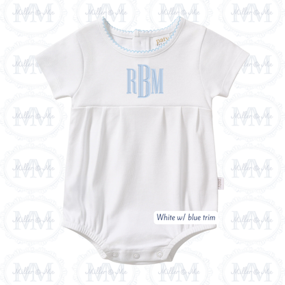 Paty Organic Cotton Bubble with Picot Trim and Pleated Front