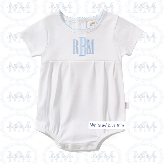 Paty Organic Cotton Bubble with Picot Trim and Pleated Front