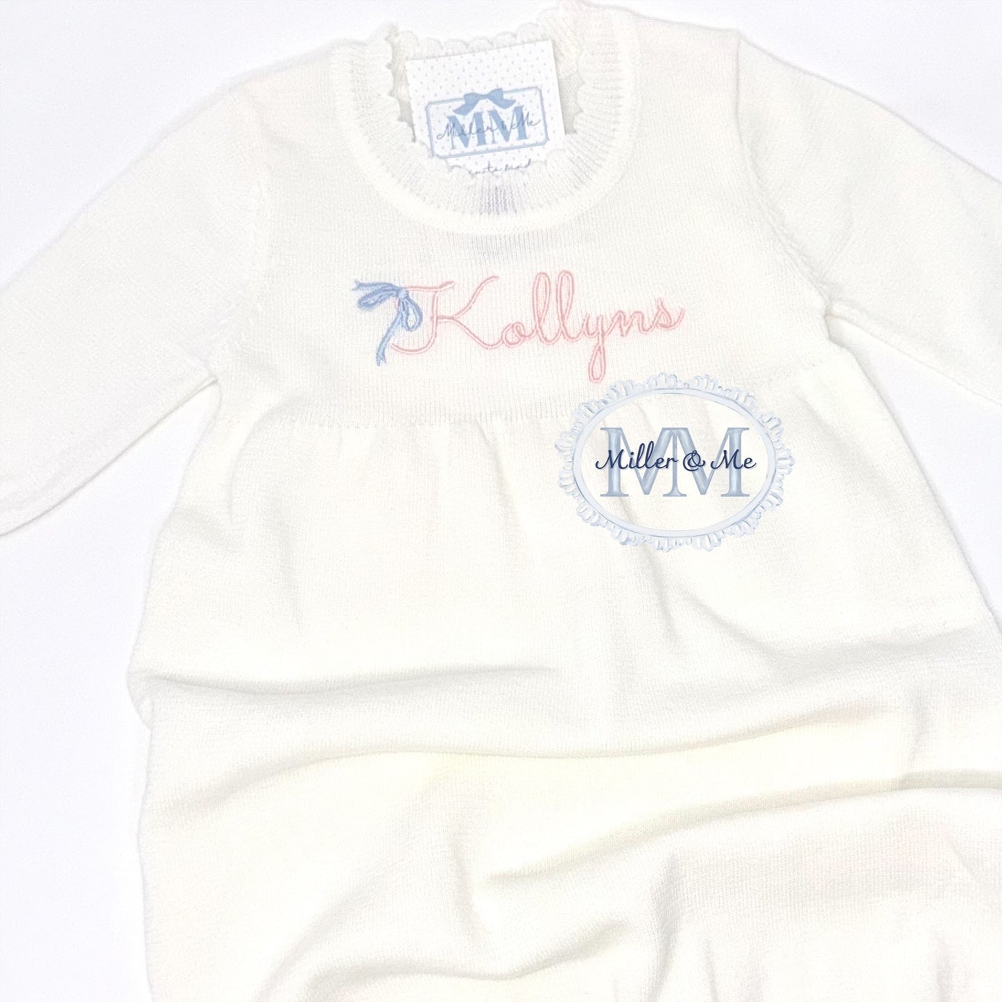 Cream Knit Baby Gown
