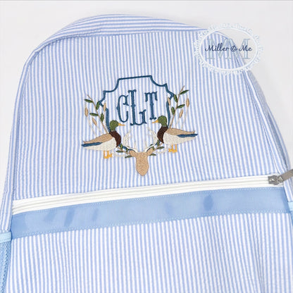Full Size Seersucker Backpack