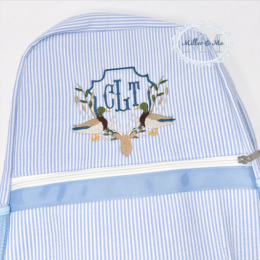 Full Size Seersucker Backpack