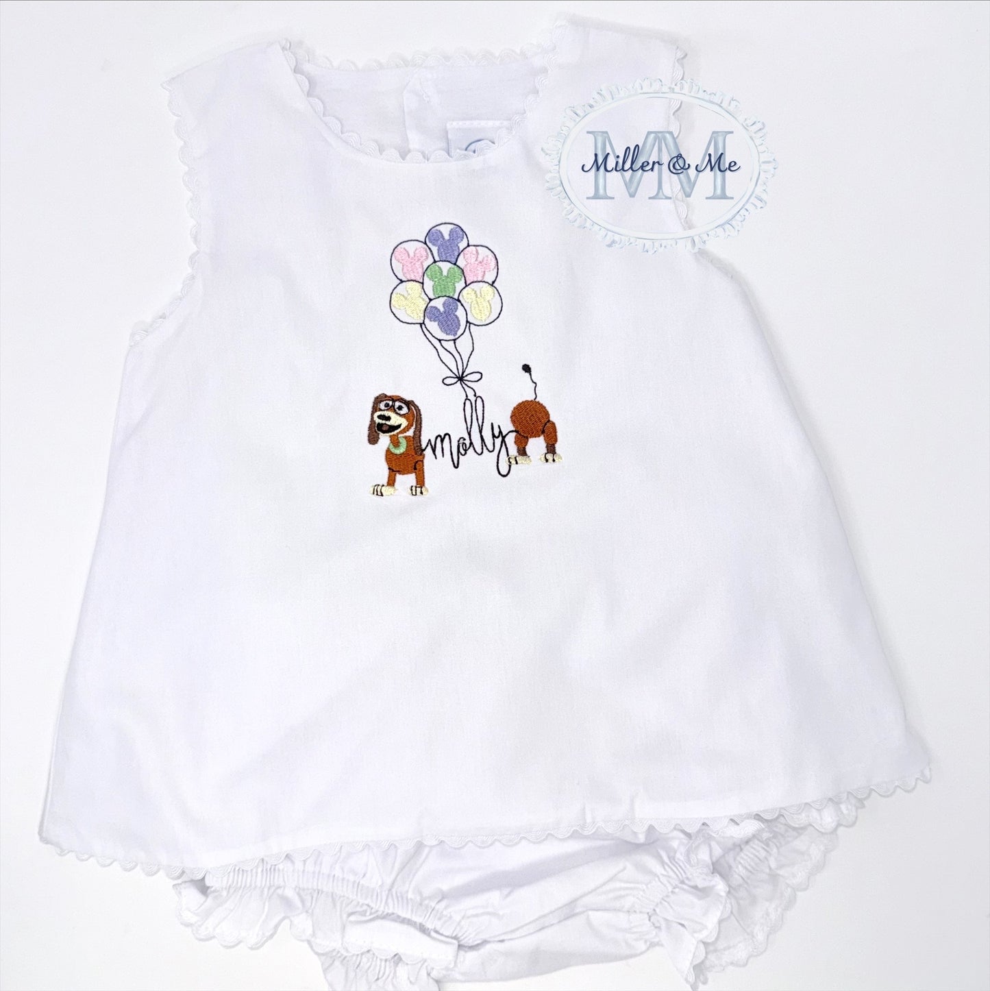 Inspired slinky dog swing back diaper set