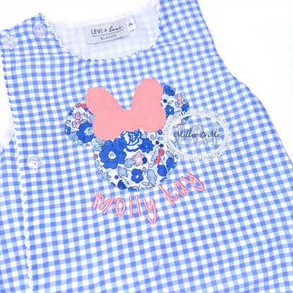 Mouse inspired gingham diaper set