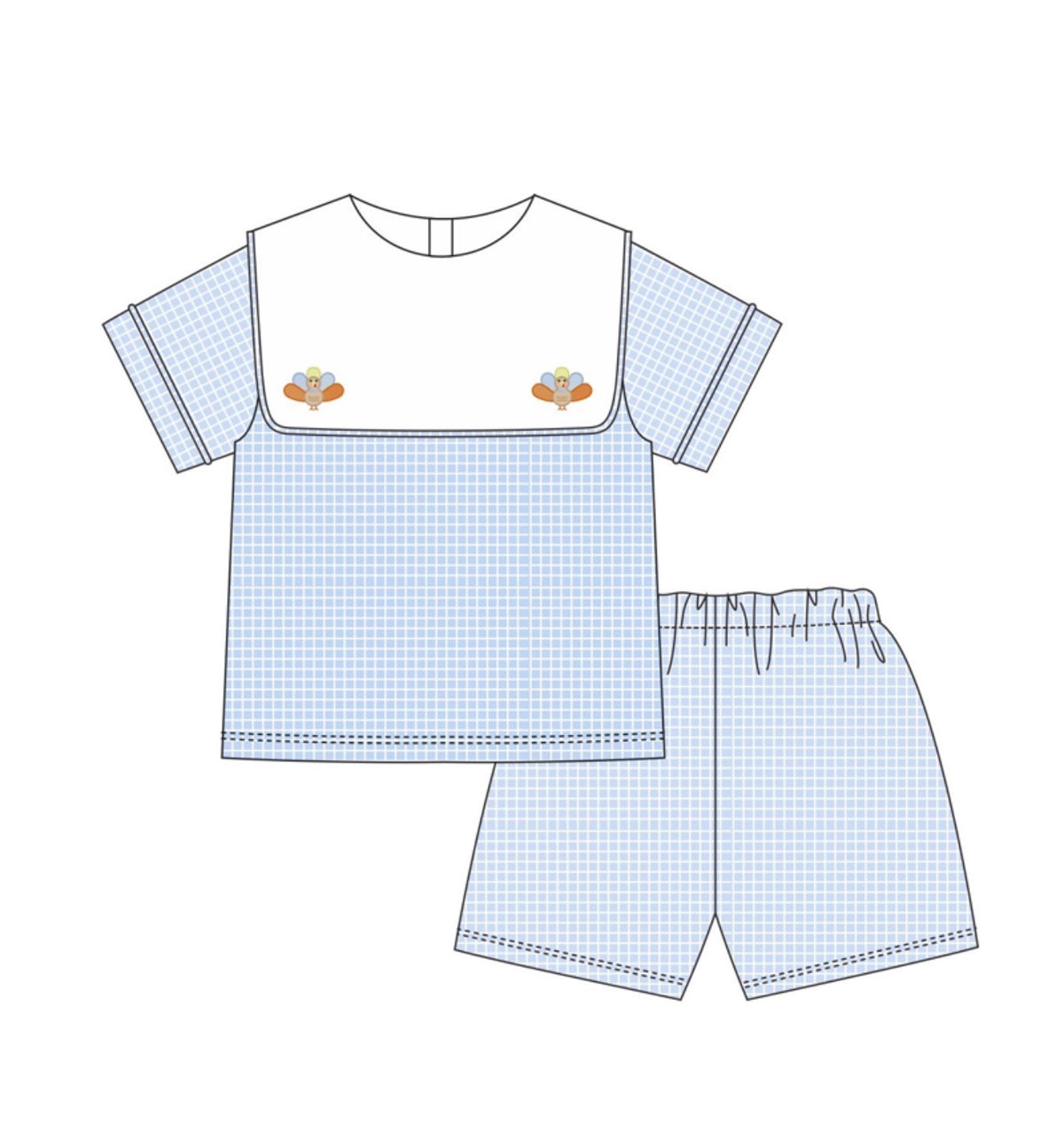 Blue Micro Gingham Turkey collection