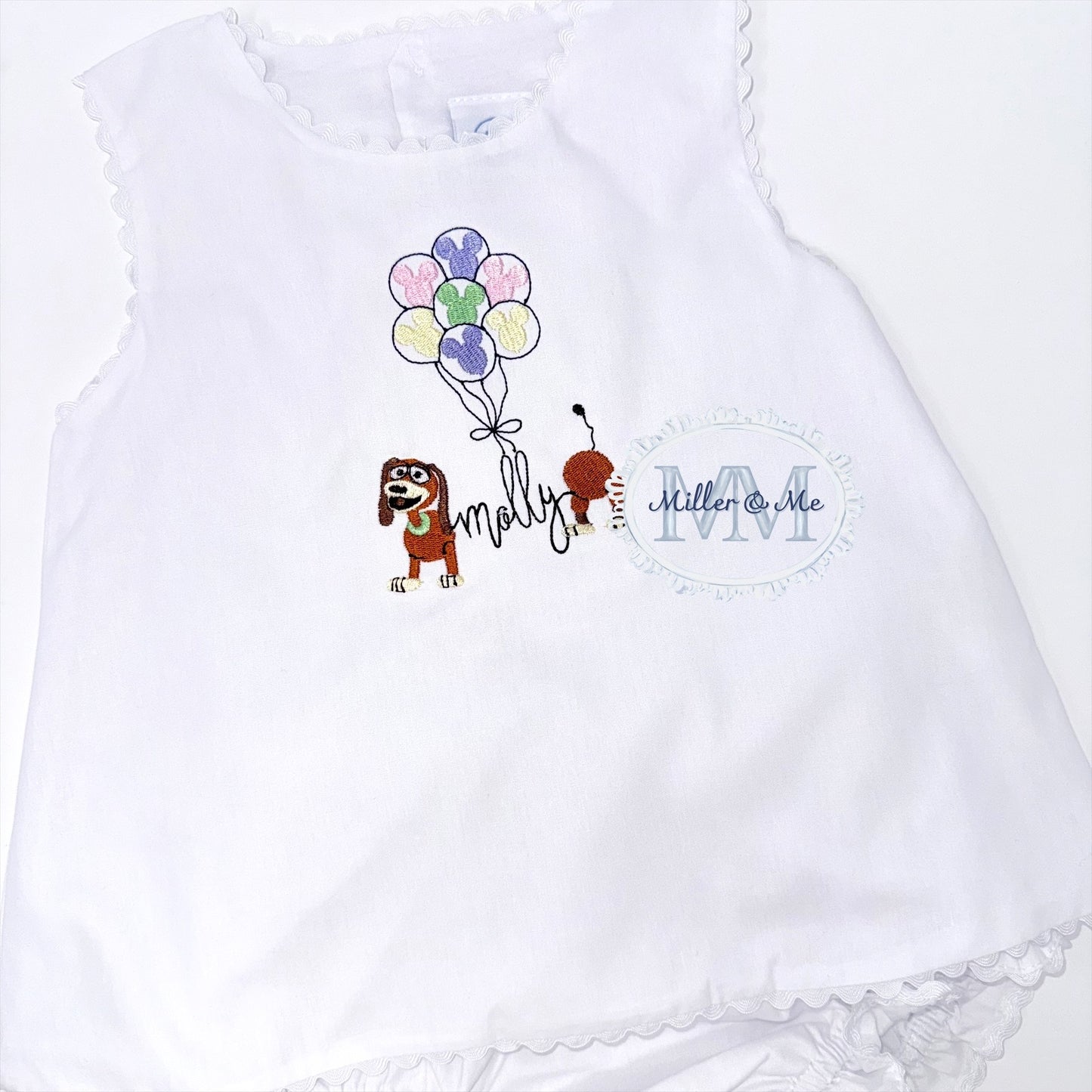 Inspired slinky dog swing back diaper set