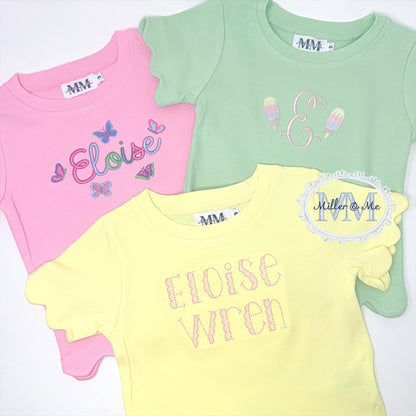 Girls Scalloped Shorts Set