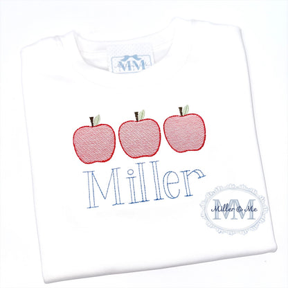 Unisex Back to School Sketch Apple Trio Shirt
