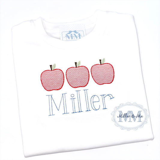 Unisex Back to School Sketch Apple Trio Shirt
