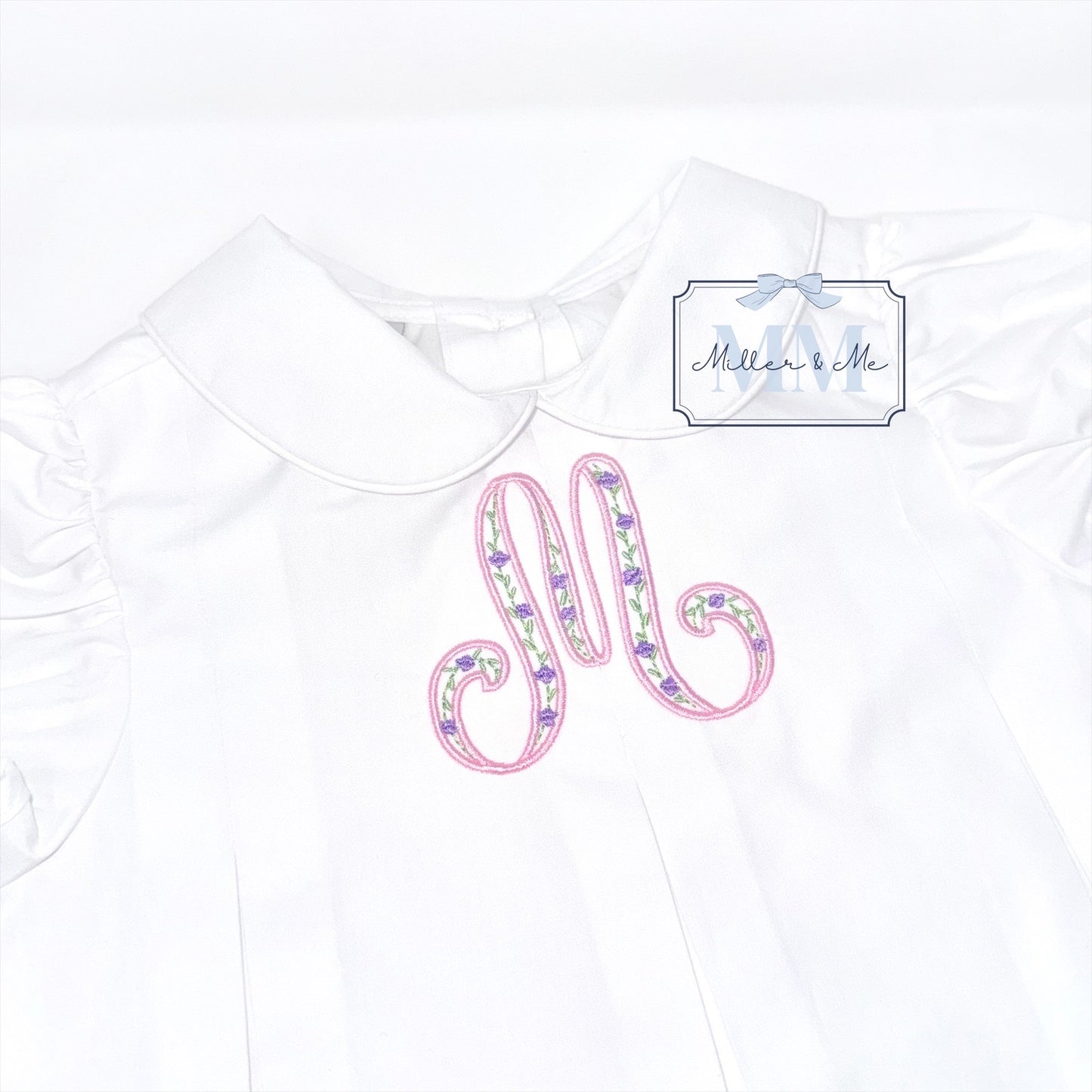 Spring Floral Monogram Pleated Dress