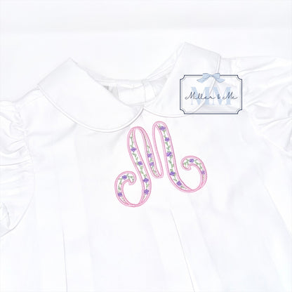 Spring Floral Monogram Pleated Dress