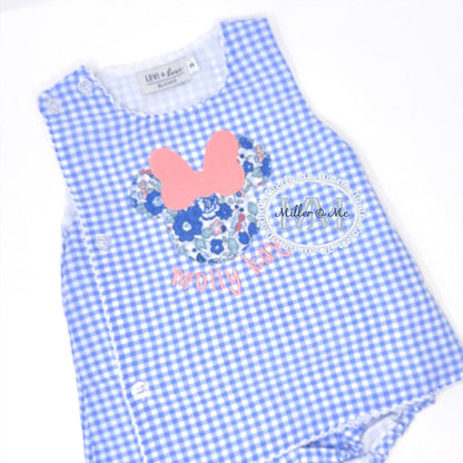 Mouse inspired gingham diaper set