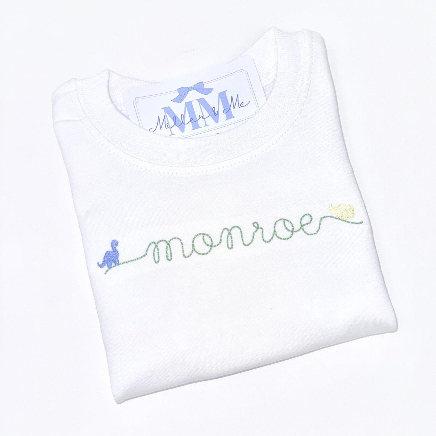 Boys Personalized Dino Font Shirt