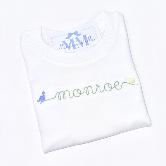 Boys Personalized Dino Font Shirt