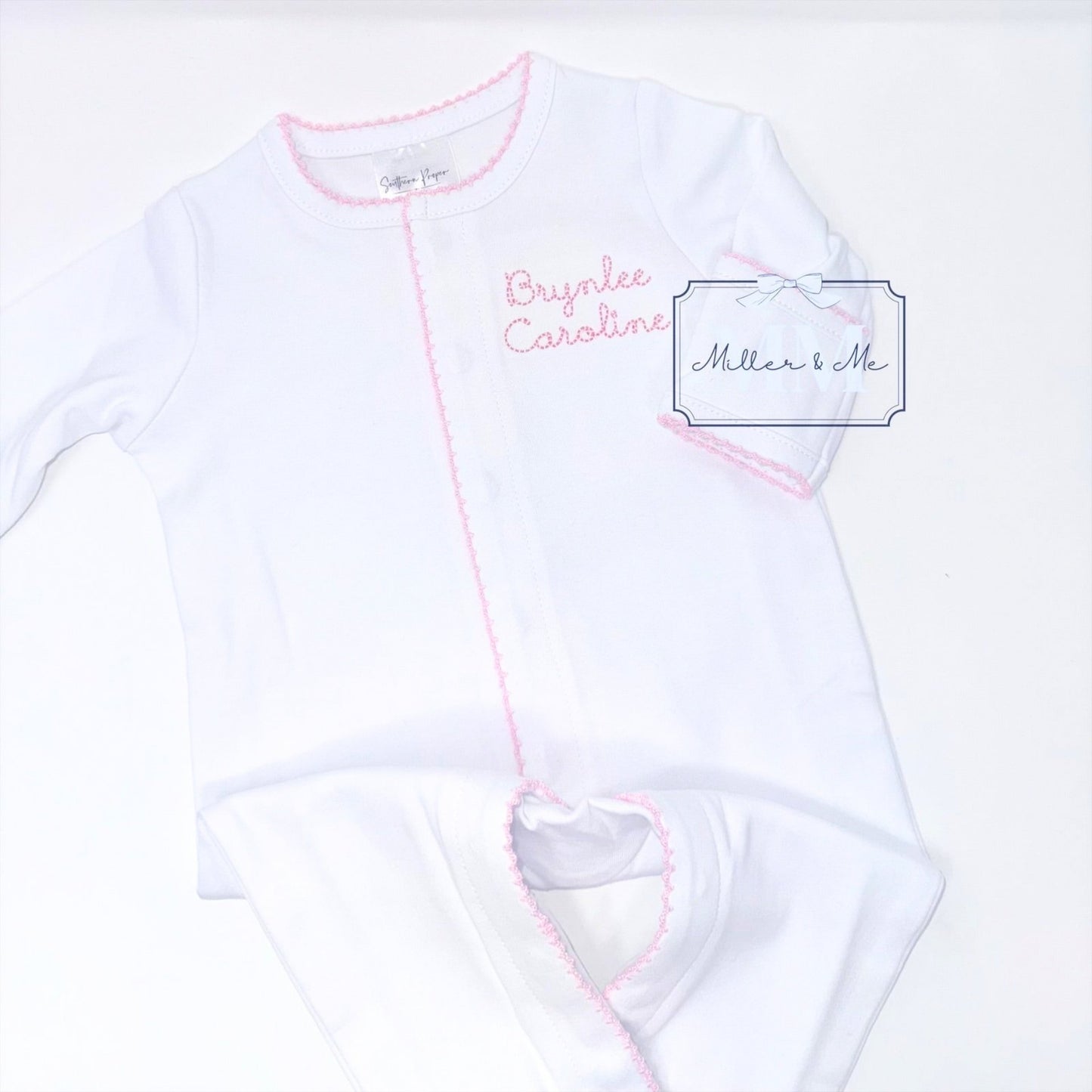 Picot Trim Button Down Baby Footie