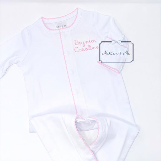 Picot Trim Button Down Baby Footie