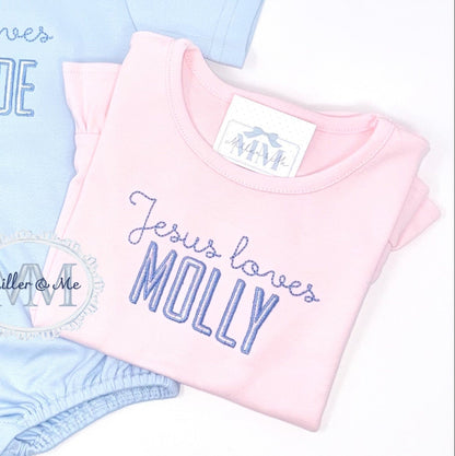 Jesus loves Personalized Children’s Ruffle Shirt
