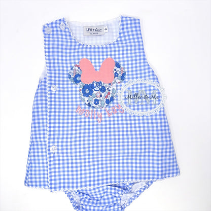 Mouse inspired gingham diaper set