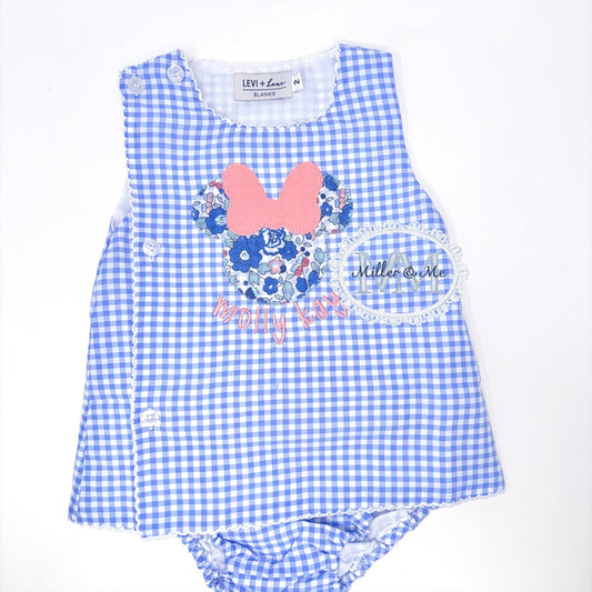 Mouse inspired gingham diaper set