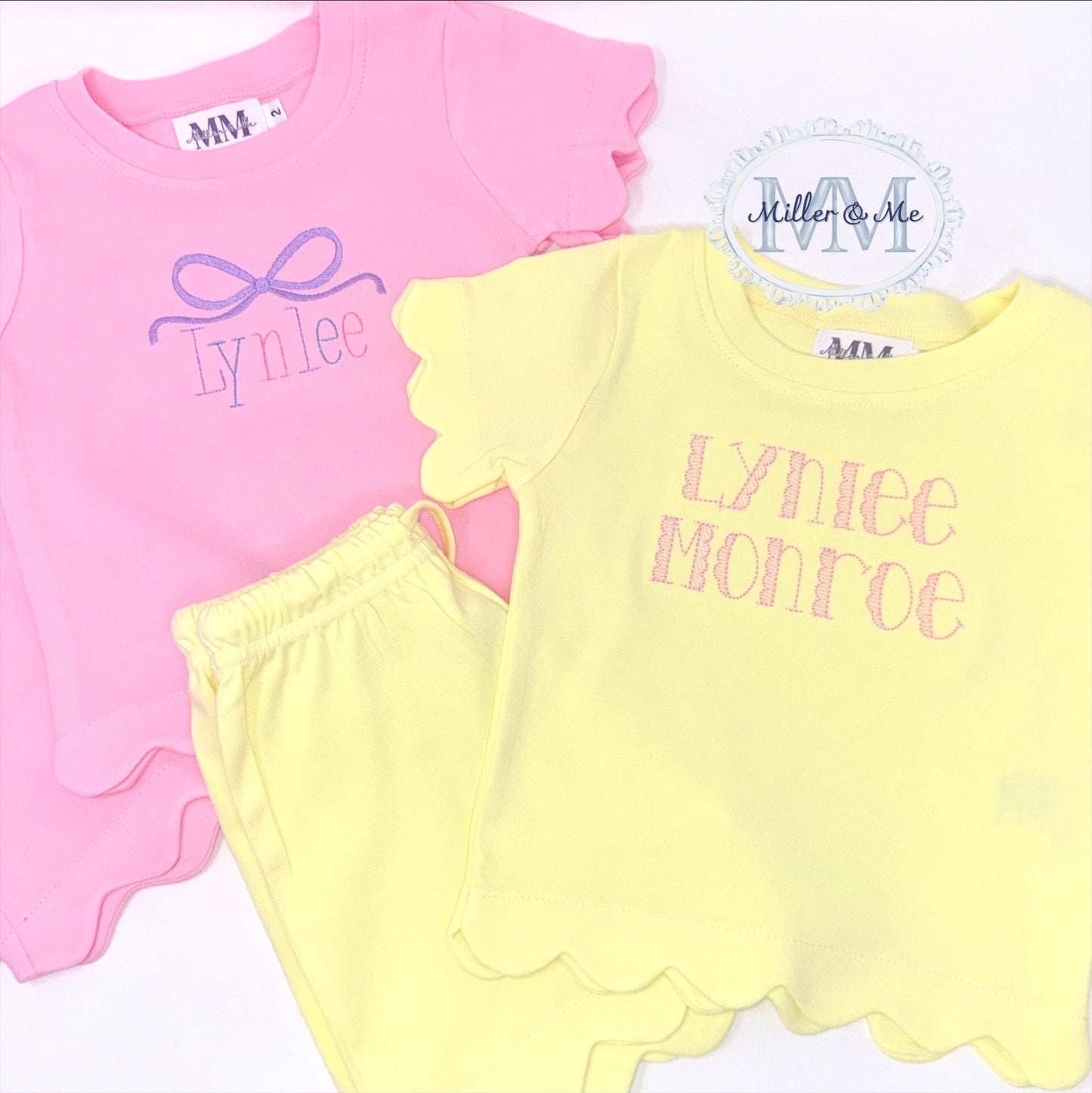 Girls Scalloped Shorts Set
