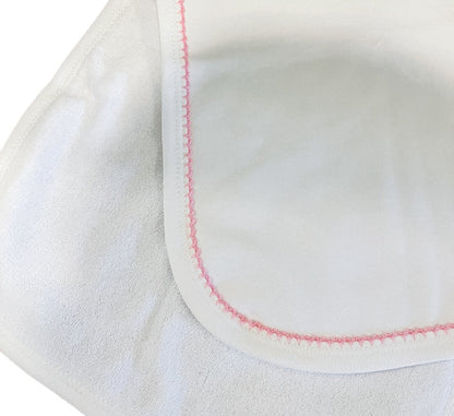 Picot Trim Bib & Burp Cloth