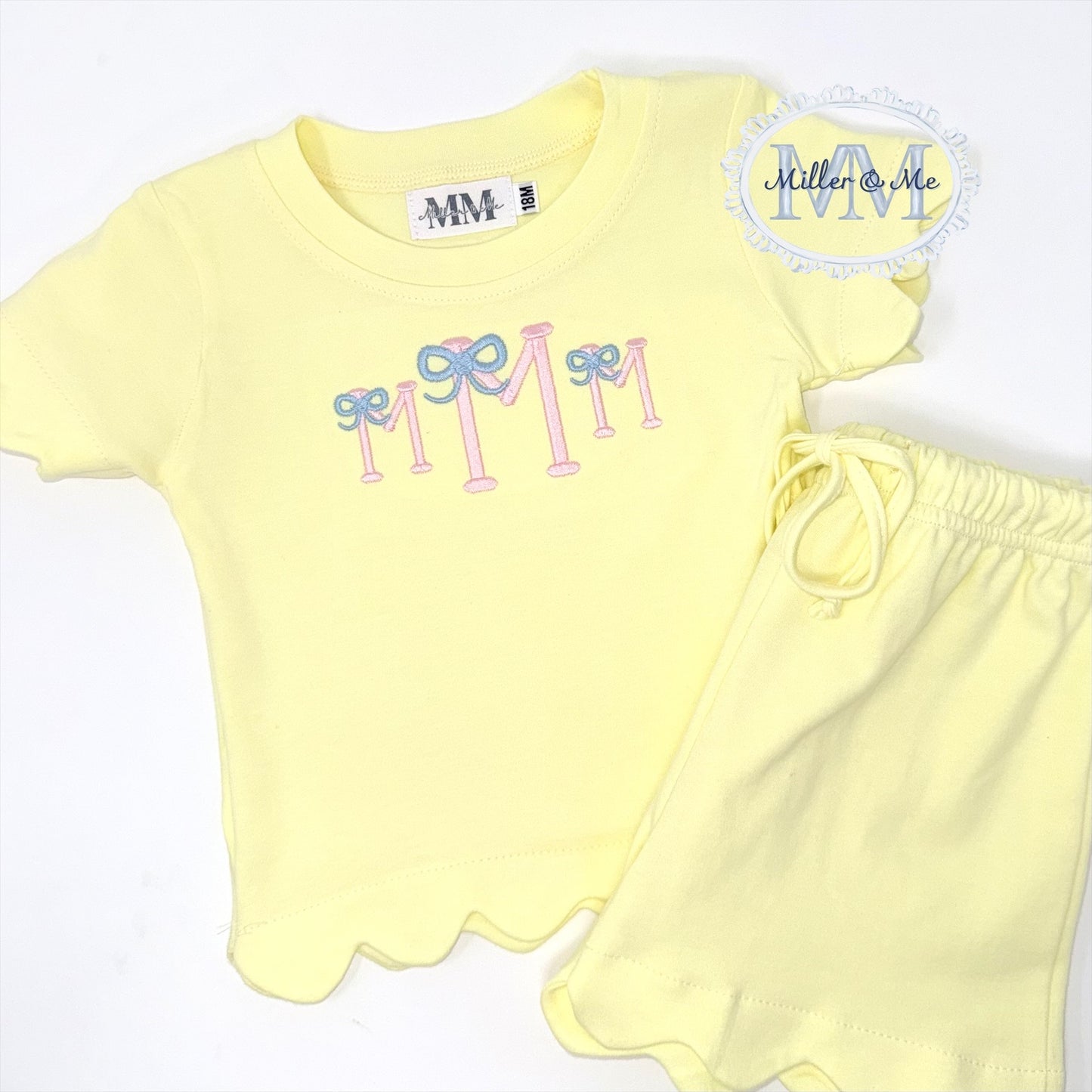Girls Scalloped Shorts Set