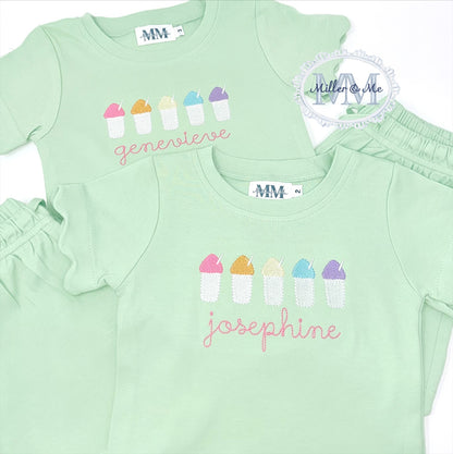 Girls Scalloped Shorts Set