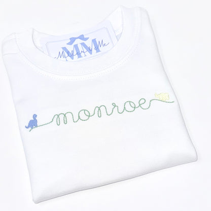 Boys Personalized Dino Font Shirt