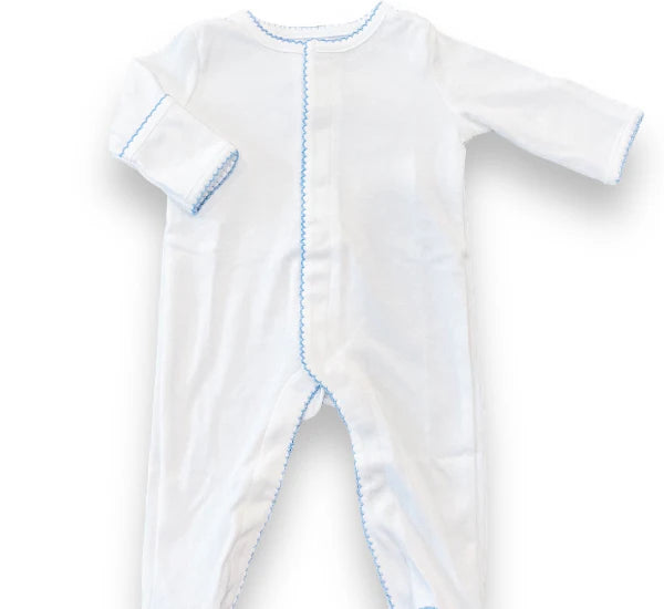 Picot Trim Button Down Baby Footie